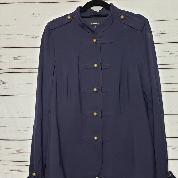 Lane Bryant Navy Blue Military Knit Blazer/Jacket - Picture 2 of 11